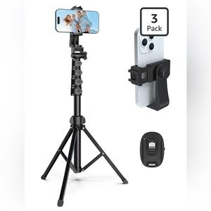 Black Tripod with Phone Holder and Remote